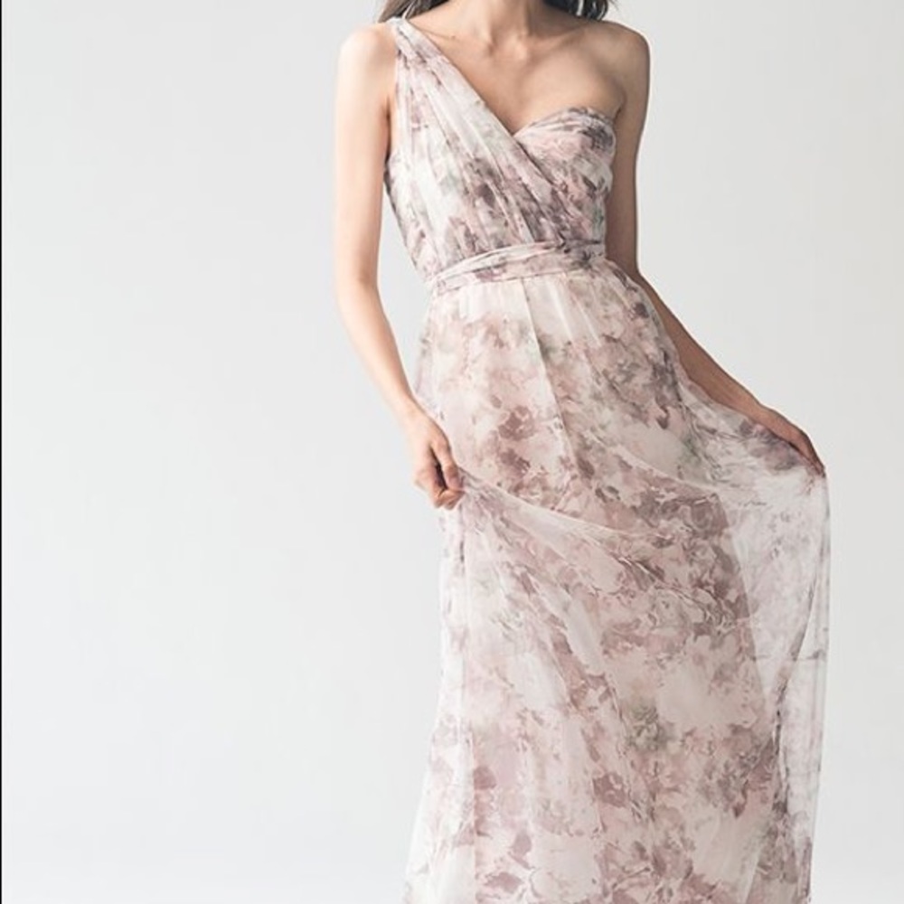 BHLDN Jenny Yoo Nyla Lavender Floral Chiffon Dress